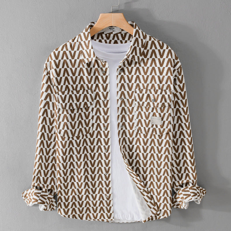UrbanStoff | Bedrucktes Freizeit Hemd Langarm
