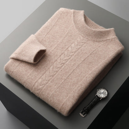 Halbkragen-Kaschmirpullover Herren Langarm