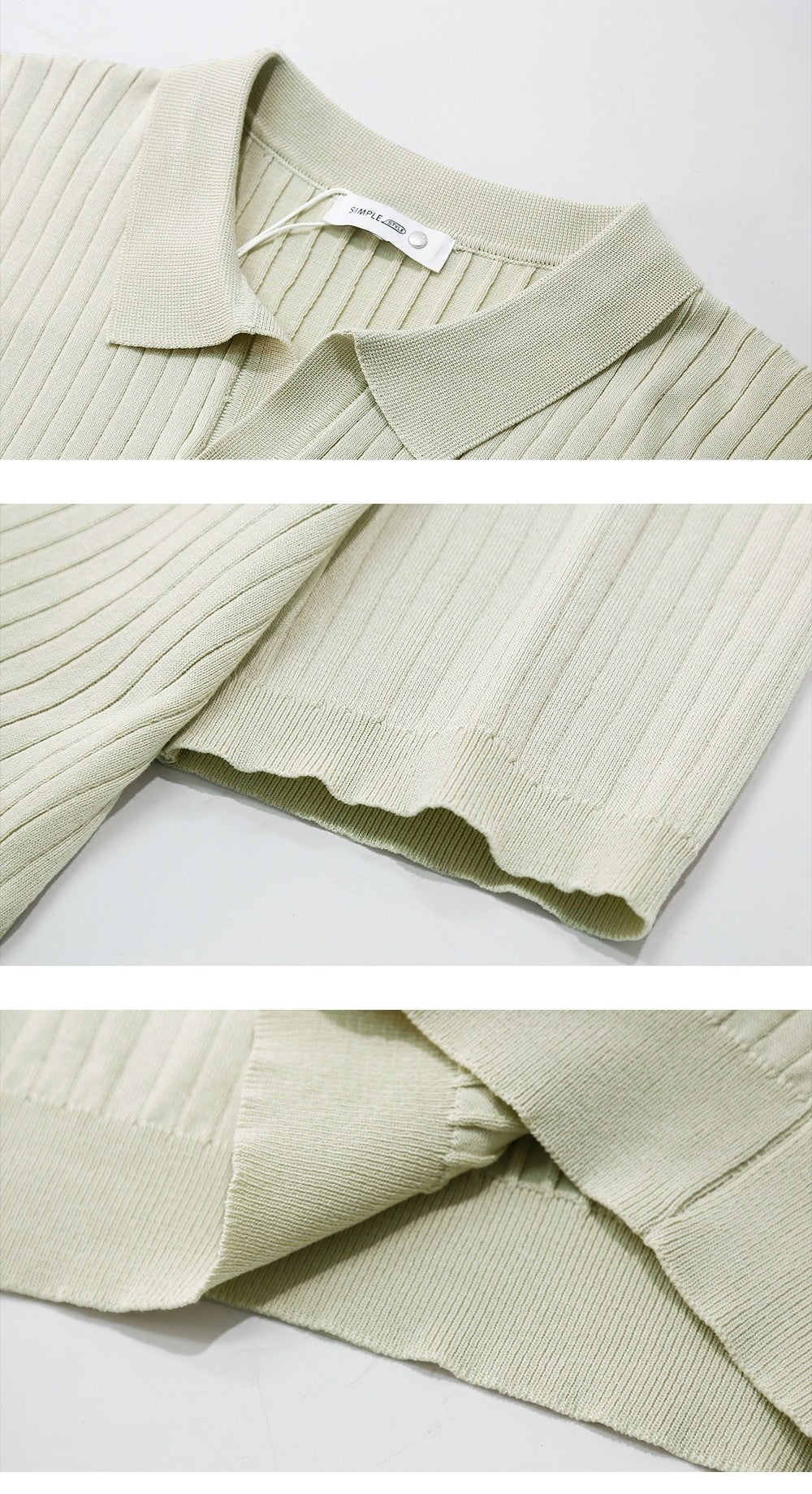 Premium Geripptes Poloshirt