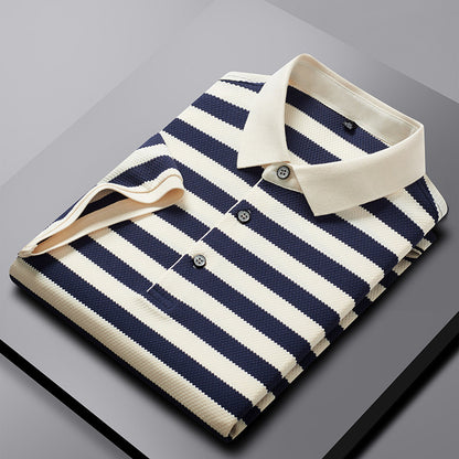 UrbanStoff | Herren Gestreiftes Poloshirt – Kurzarm