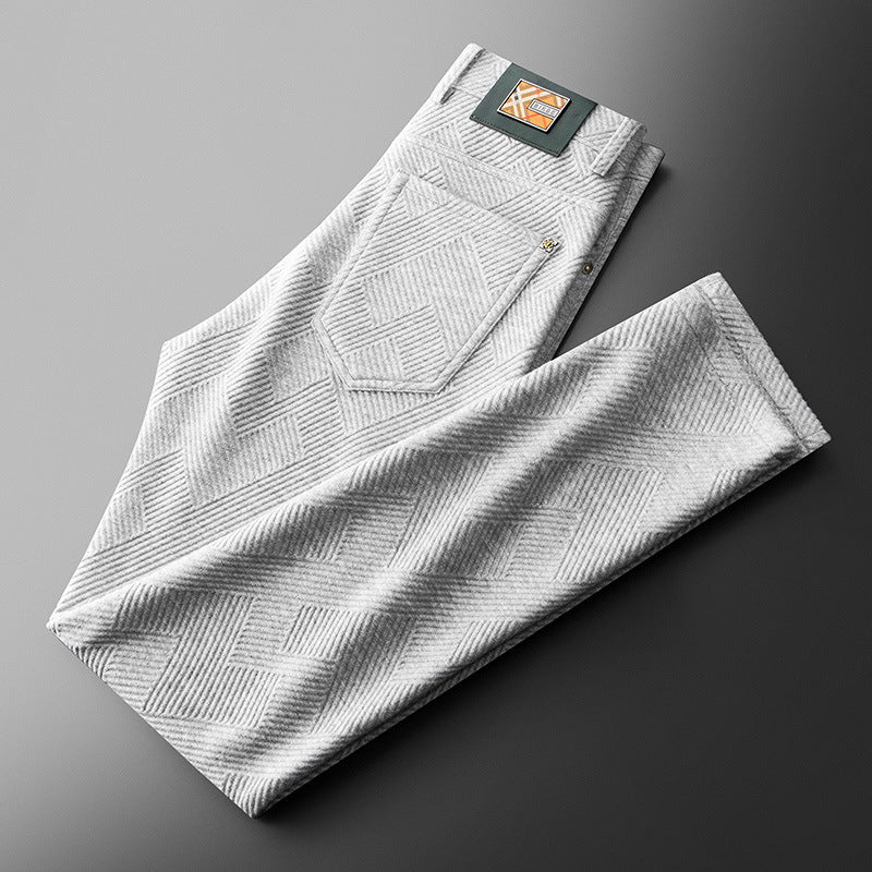 Herren Jacquard Freizeit Hose