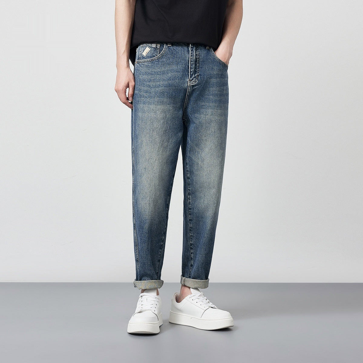 UrbanStoff | Gerade Washed Denim-Jeans