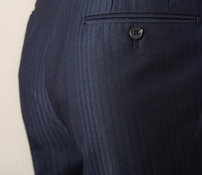 Gestreifte High-Waist Anzughose