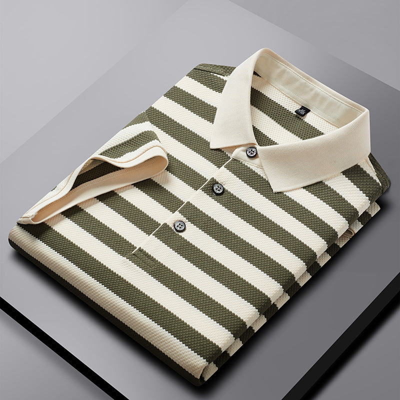 UrbanStoff | Herren Gestreiftes Poloshirt – Kurzarm