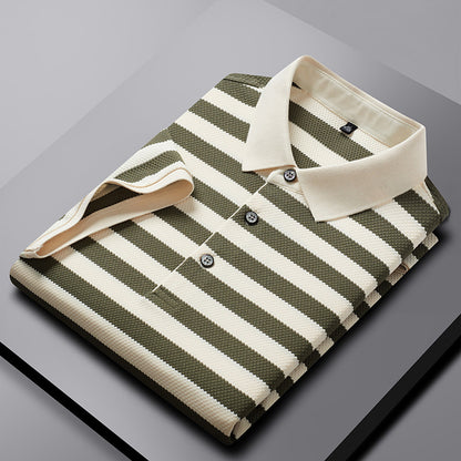 UrbanStoff | Herren Gestreiftes Poloshirt – Kurzarm