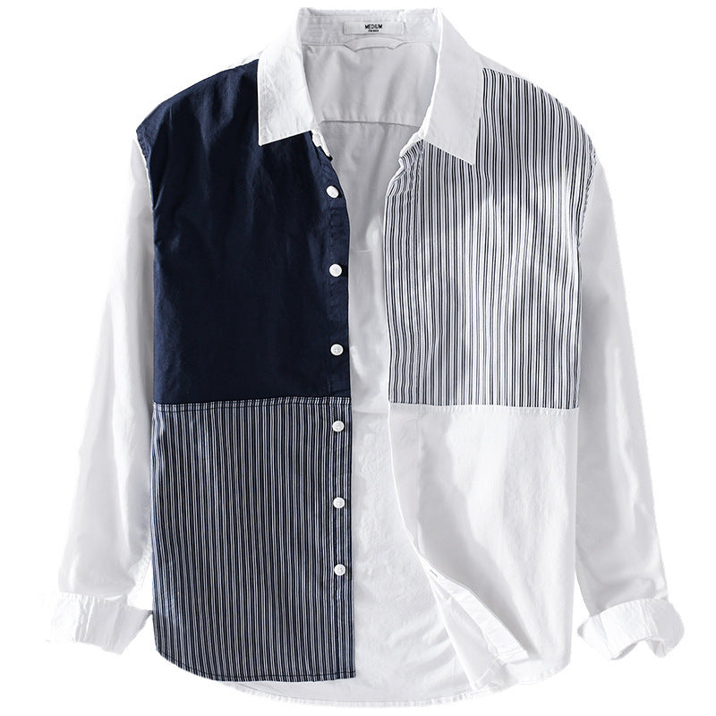 UrbanStoff | Gestreiftes Patchwork-Hemd