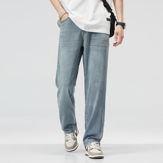 Lockere Gerade Eisseiden-Jeans