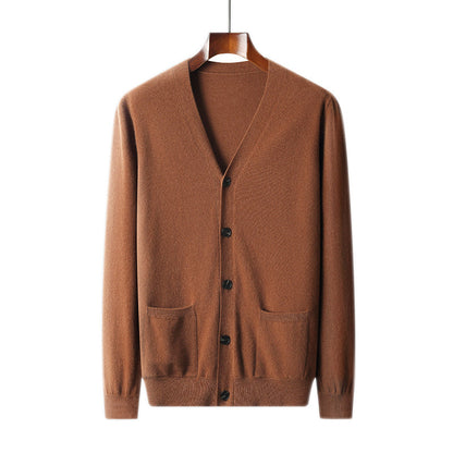 UrbanStoff | Reiner Woll-Cardigan V-Ausschnitt