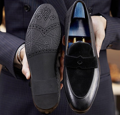 Lederloafer mit Struktur