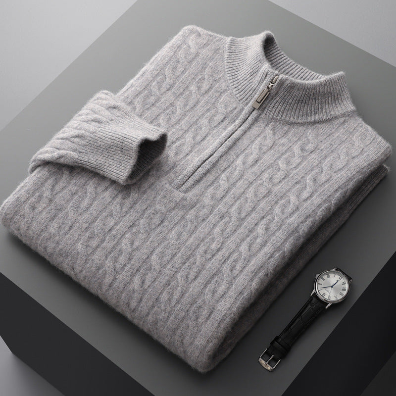Kaschmirweicher Wollpullover mit Stehkragen