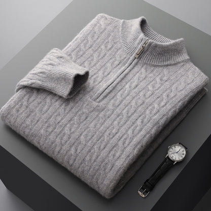 Kaschmirweicher Wollpullover mit Stehkragen