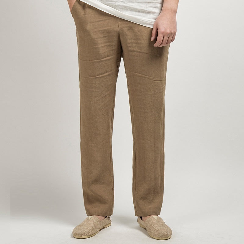 Herren Leinen Freizeithose