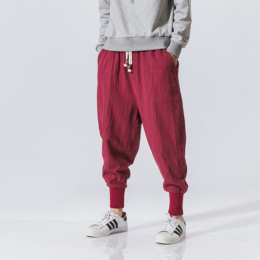 UrbanStoff | Herren Leinen-Cotton Hip Hop Pants