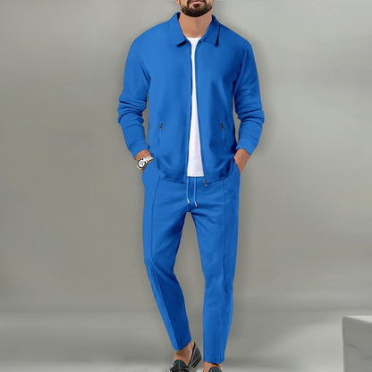Slim-Fit Reißverschluss-Cardigan Anzug