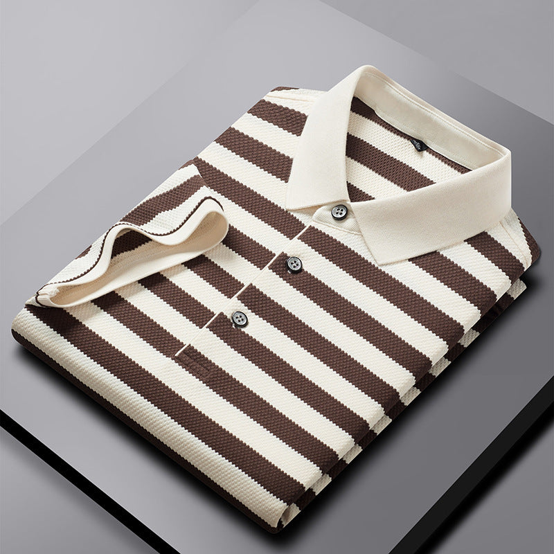 UrbanStoff | Herren Gestreiftes Poloshirt – Kurzarm