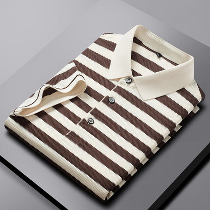 UrbanStoff | Herren Gestreiftes Poloshirt – Kurzarm