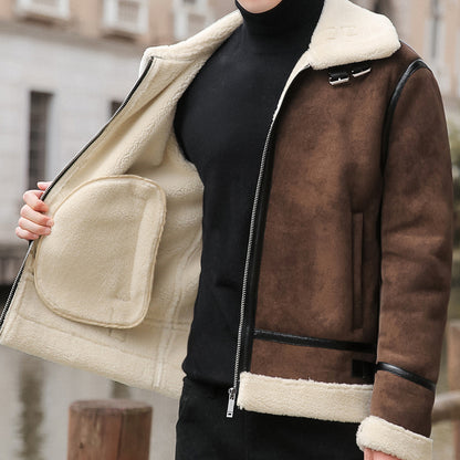 UrbanStoff | Lammfell Biker Lederjacke