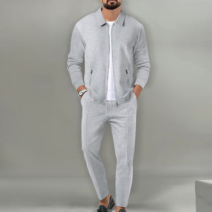 Slim-Fit Reißverschluss-Cardigan Anzug