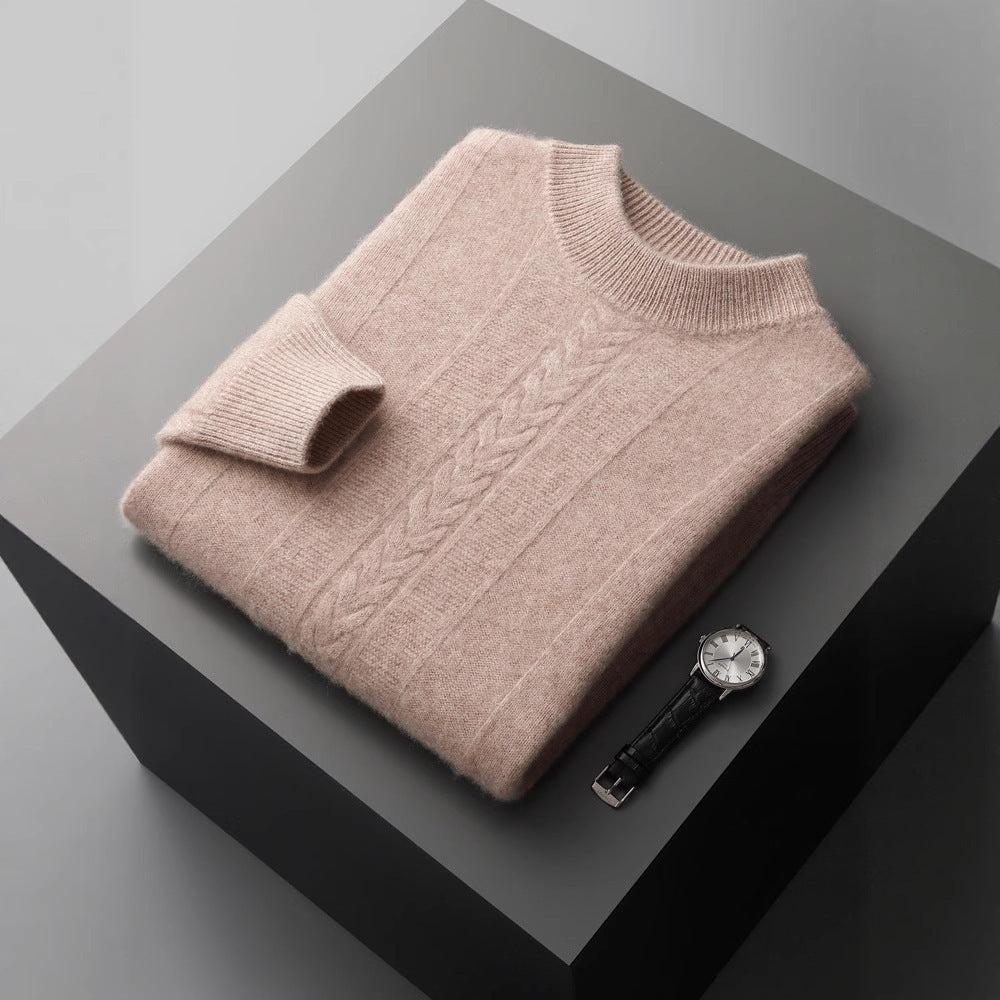 Halbkragen-Kaschmirpullover Herren Langarm