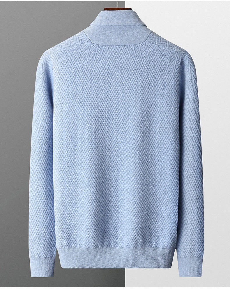 UrbanStoff | Herren Kaschmirpullover mit Reverskragen