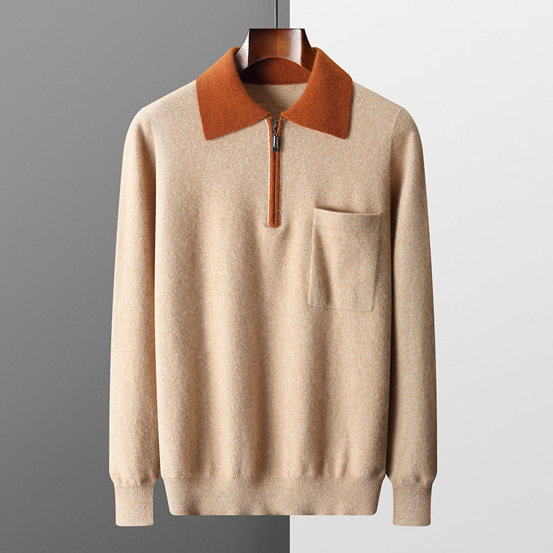 Strickpolo mit Reißverschluss