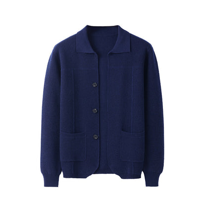 Herren Strickjacke mit Reverskragen und Taschen