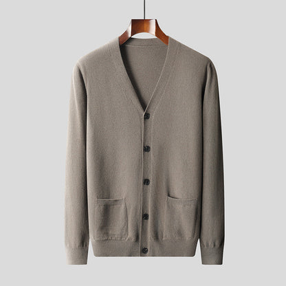 UrbanStoff | Reiner Woll-Cardigan V-Ausschnitt