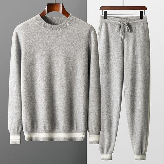 UrbanStoff | Herren Kaschmir Trainingsanzug – Rundhals