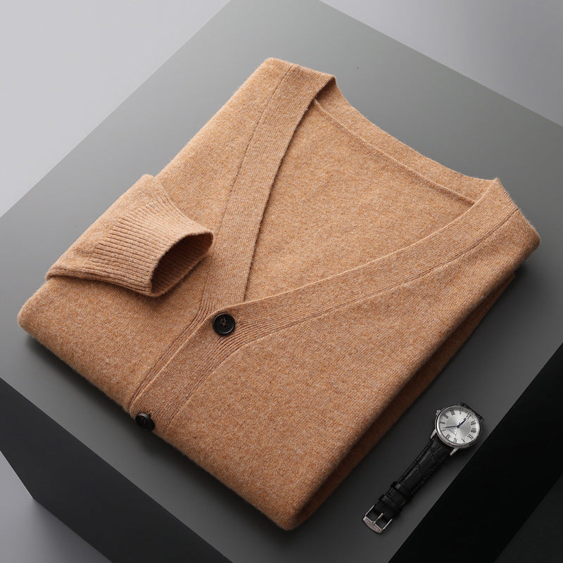 UrbanStoff | Woll-Cardigan mit V-Ausschnitt