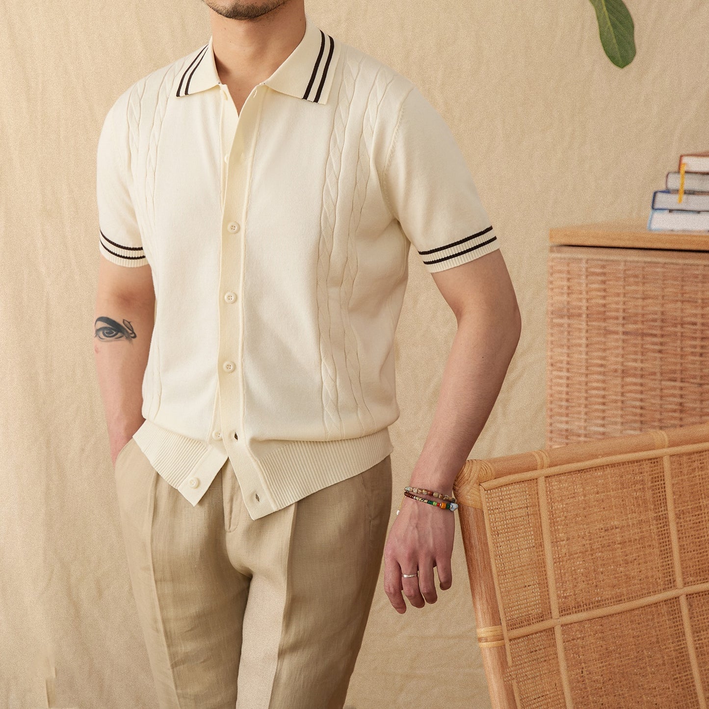UrbanStoff | Baumwoll-Strick Poloshirt