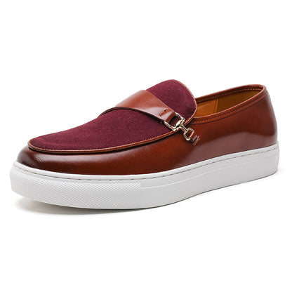 Herren Slip-On Leder Freizeitslipper