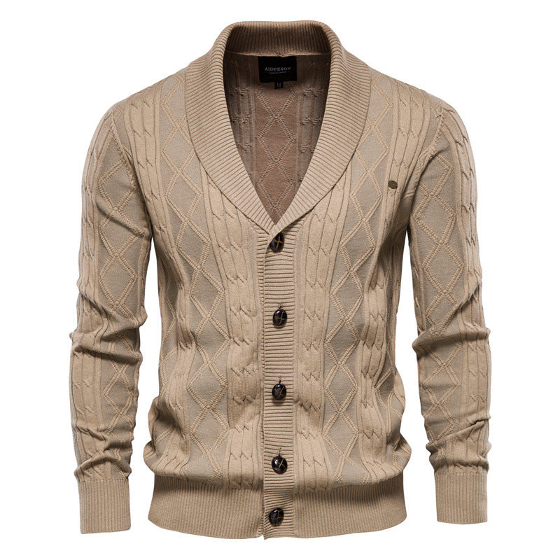 UrbanStoff | Herren Strickjacke Dick Gestrickt