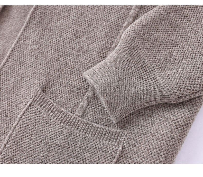 Herren Strickjacke mit Reverskragen und Taschen