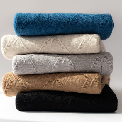 Klassischer dicker Kaschmir-Strickpullover