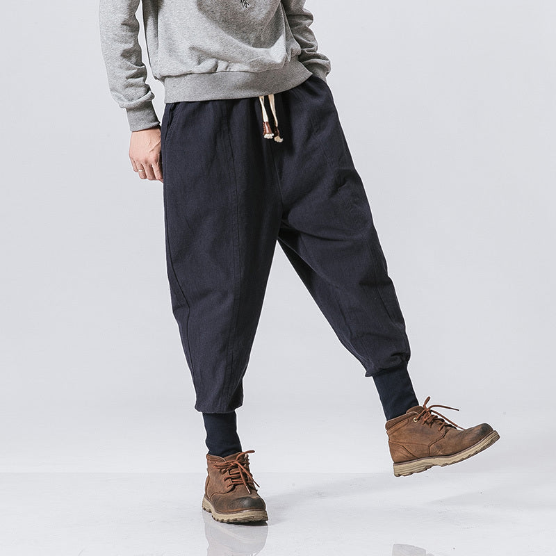 UrbanStoff | Herren Leinen-Cotton Hip Hop Pants