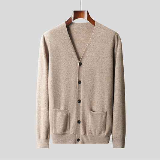 UrbanStoff | Reiner Woll-Cardigan V-Ausschnitt