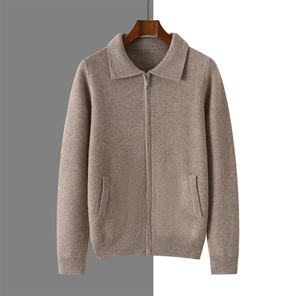 UrbanStoff | Kaschmir Strickmantel mit Reißverschluss