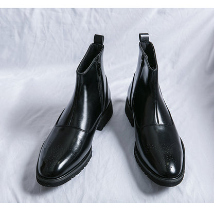Klassische Lederstiefel mit Reißverschluss