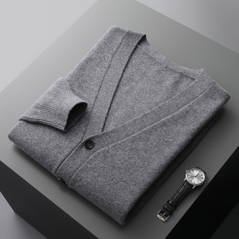 UrbanStoff | Woll-Cardigan mit V-Ausschnitt