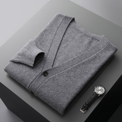 UrbanStoff | Woll-Cardigan mit V-Ausschnitt