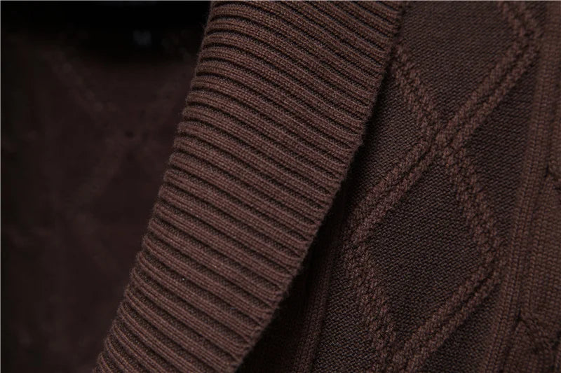 UrbanStoff | Herren Strickjacke Dick Gestrickt