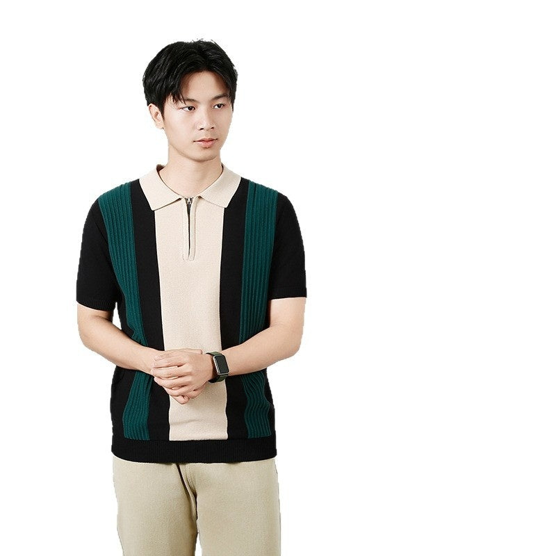 Kontraststreifen Strickshirt