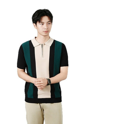 Kontraststreifen Strickshirt
