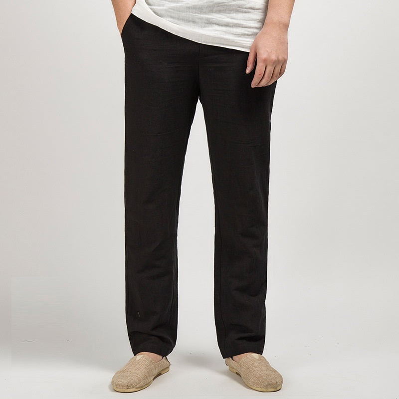 Herren Leinen Freizeithose