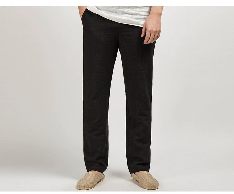 Herren Leinen Freizeithose