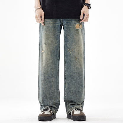 UrbanStoff | Retro Wide-Leg Ripped-Jeans