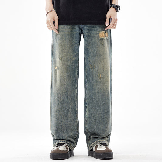 UrbanStoff | Retro Wide-Leg Ripped-Jeans