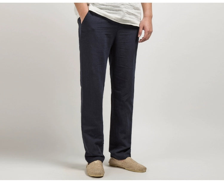 Herren Leinen Freizeithose