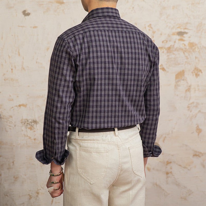 UrbanStoff | Vintage Karo Leinen-Baumwollhemd