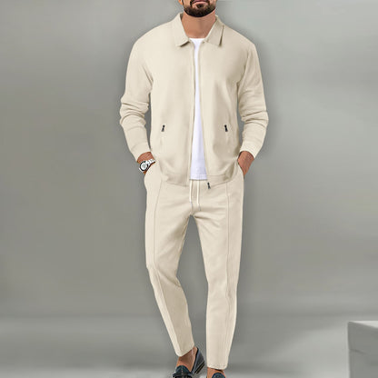 Slim-Fit Reißverschluss-Cardigan Anzug